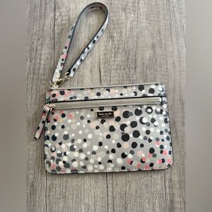 Kate Spade Tinie Shore Street Soiree Dot Grey Multi Color Wristlet